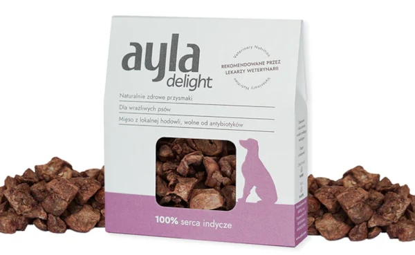 Kod rabatowy na przysmaki dla psa -10% - naturalne, bezzbożowe serca indycze AYLA Delight
