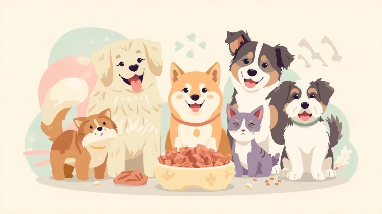 Radosne psy i koty w pastelowych kolorach - liofilizowana karma Aylacare