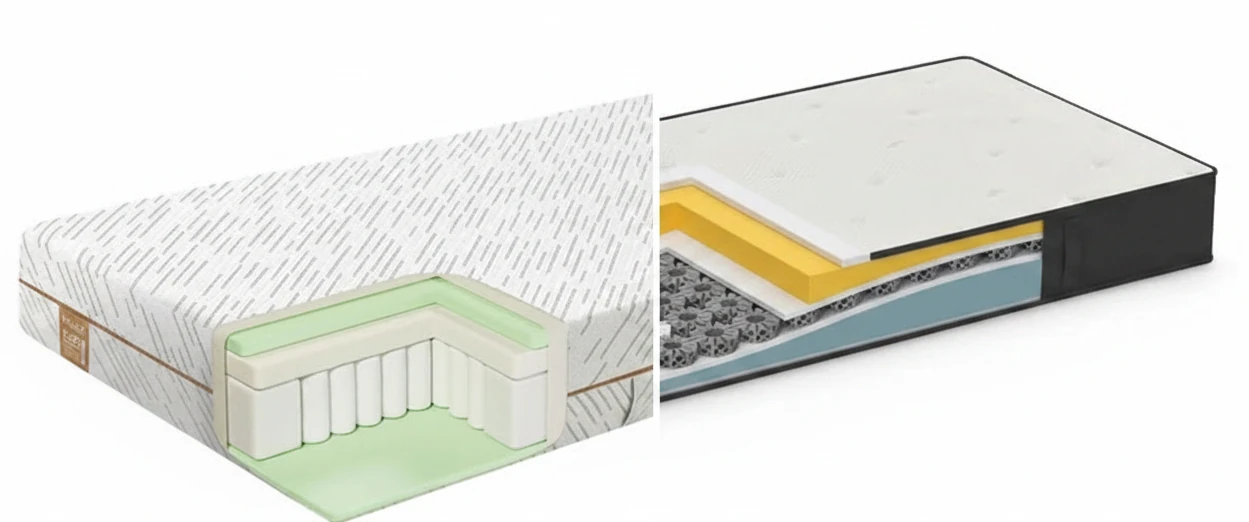 Porównanie rozmiarów materacy Dormeo - od lewej: 90x200, 120x200, 140x200, 160x200